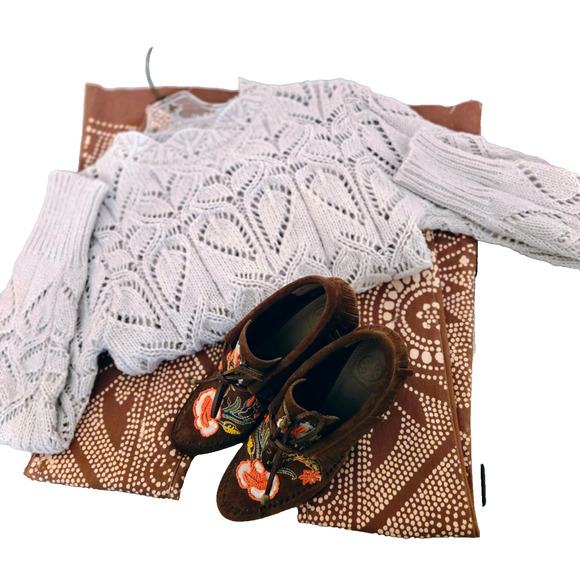 TORY BURCH HUNTINGTON EMBROIDERED FRINGE SUEDE BOOTIE LACE Size 6 - Picture 14 of 15